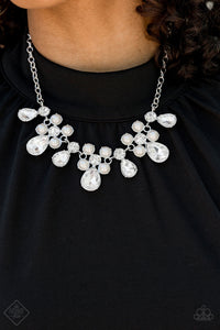 Demurely Debutante White - Silver Paparazzi Necklace Set