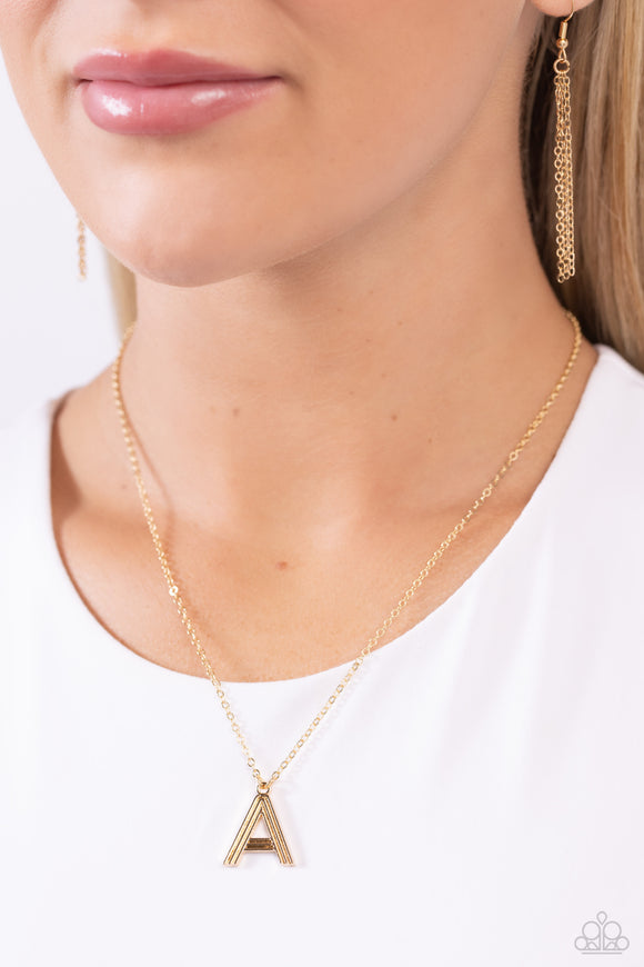 Leave Your Initials - Gold - A Paparazzi Necklace