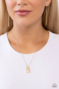 Leave Your Initials - Gold - B Paparazzi Necklace