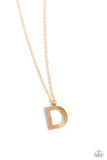 Leave Your Initials - Gold - D Paparazzi Necklace