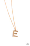 Leave Your Initials - Gold - E Paparazzi Necklace