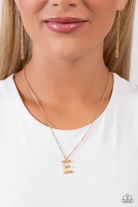 Leave Your Initials - Gold - E Paparazzi Necklace