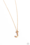 Leave Your Initials - Gold - J Paparazzi Necklace