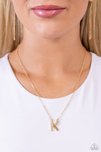 Leave Your Initials - Gold - K Paparazzi Necklace