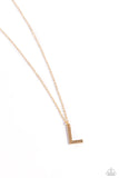 Leave Your Initials - Gold - L Paparazzi Necklace