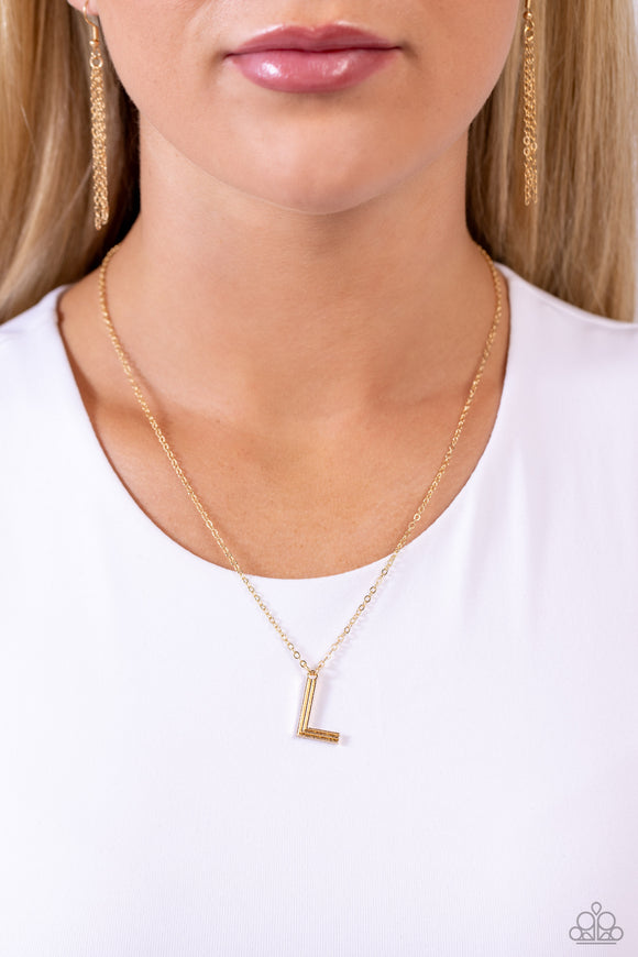 Leave Your Initials - Gold - L Paparazzi Necklace