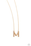 Leave Your Initials - Gold - M Paparazzi Necklace