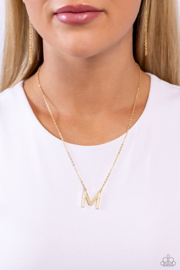 Leave Your Initials - Gold - M Paparazzi Necklace