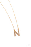 Leave Your Initials - Gold - N Paparazzi Necklace