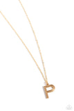 Leave Your Initials - Gold - P Paparazzi Necklace