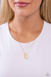 Leave Your Initials - Gold - R Paparazzi Necklace