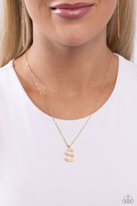 Leave Your Initials - Gold - S Paparazzi Necklace