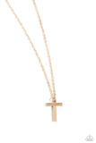 Leave Your Initials - Gold - T Paparazzi Necklace