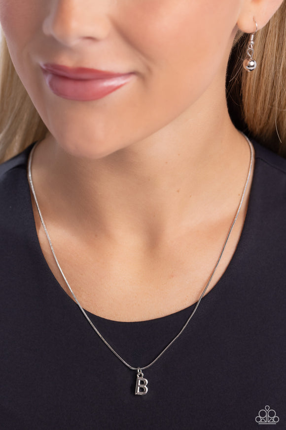 Seize the Initial - Silver - B Paparazzi Necklace