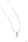 Seize the Initial - Silver - E Paparazzi Necklace