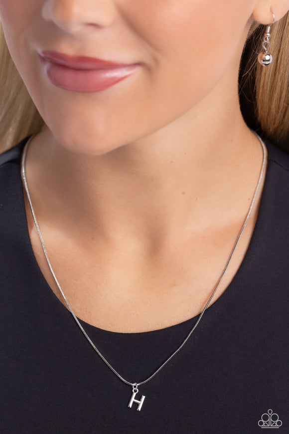 Seize the Initial - Silver - H Paparazzi Necklace