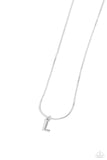 Seize the Initial - Silver - L Paparazzi Necklace