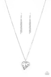 Heart Flutter - Silver Paparazzi Necklace