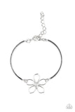 Hoppin Hibiscus White - Silver Paparazzi Necklace Set