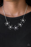 Hoppin Hibiscus White - Silver Paparazzi Necklace Set