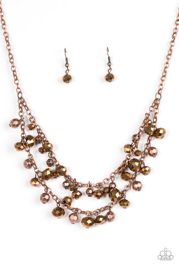 Fashion Show Fabulous - Copper Paparazzi Necklace Set