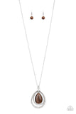 Glow and Tell - Brown Paparazzi Necklace Set