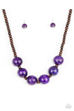 Oh My Miami - Purple Wood Paparazzi Necklace Set