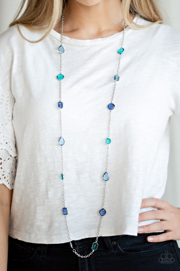 Glassy Glamorous - Multi Blue Paparazzi Necklace