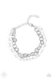 Block Party Princess White - Silver Paparazzi Necklace Set