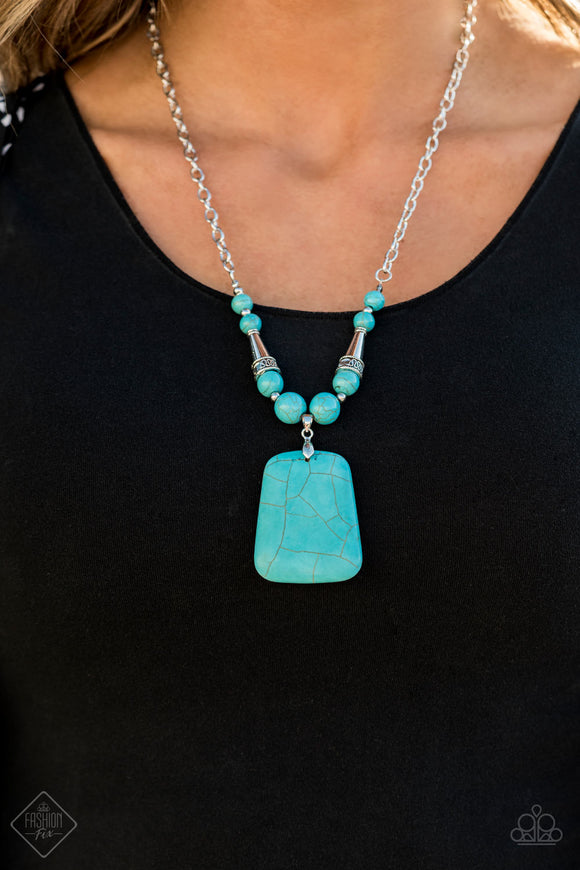 Sandstone Oasis - Blue Paparazzi Necklace Set