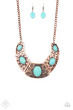 Ruler in Favor - Copper Blue Paparazzi Necklace Set