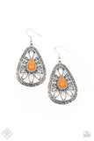 Floral Frill - Orange Paparazzi Earring Set