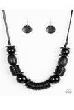 You Better Belize It - Black Wood Paparazzi Necklace Set