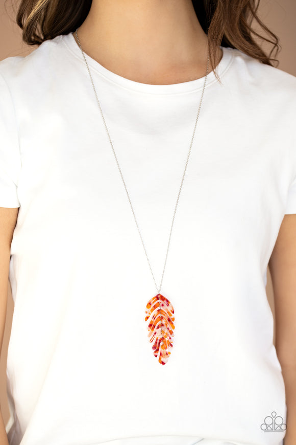 She Quill Be Loved -Red & Orange Paparazzi Necklace