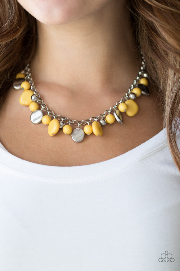 Flirtatiously Florida - Yellow Paparazzi Necklace Set