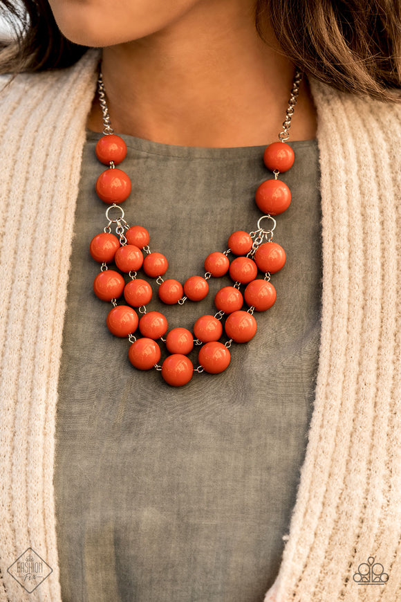 Miss Pop-YOU-larity - Orange Paparazzi Necklace