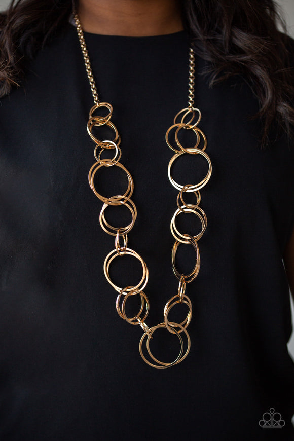 Natural Born Ringleader - Gold Paparazzi Necklace