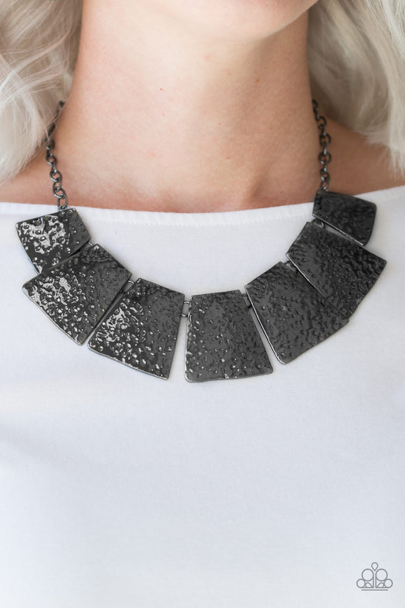 Here Comes The Huntress - Gunmetal  Paparazzi Necklace Set