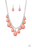 Jaw Dropping Diva - Orange Paparazzi Necklace