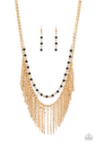 Fierce In Fringe - Gold Paparazzi Necklace