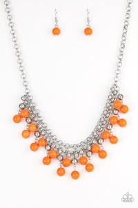 Friday Night Fringe - Orange Paparazzi Necklace