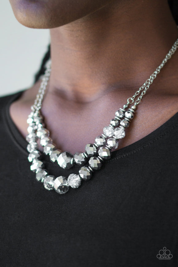 Strikingly Spellbinding - Silver Paparazzi Necklace Set