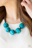 Oh My Miami - Blue Wood Paparazzi Necklace Set