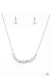 Absolutely Brilliant Pearls - Silver Paparazzi Necklace