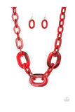 All In-Vincible - Red Paparazzi Necklace