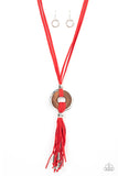 ARTISANS and Crafts - Red Paparazzi Necklace - Leather