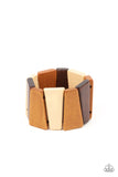 Barbados Backdrop - Multi Wood Paparazzi Bracelet