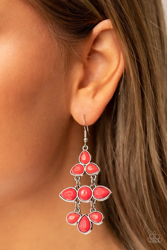 Bay Breezin' - Red Paparazzi Earrings