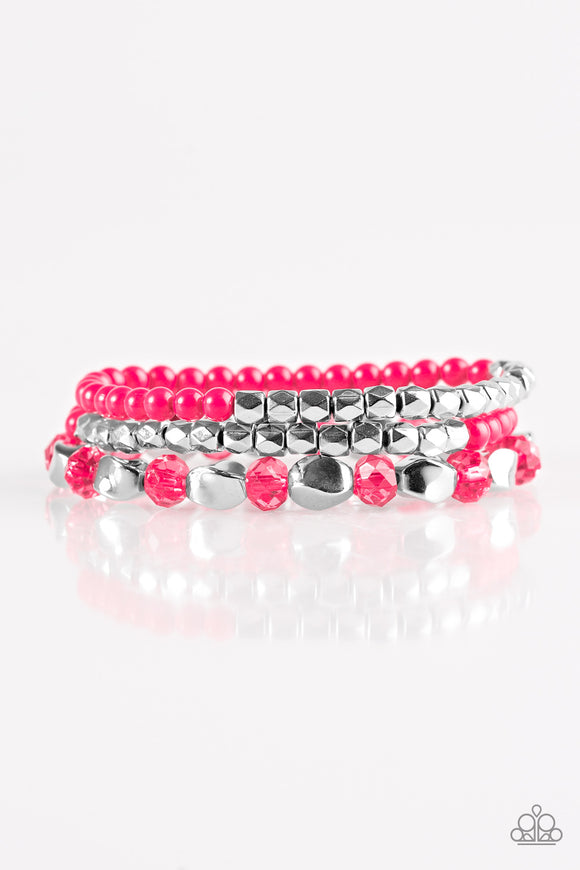 Beaded Bravado - Pink Paparazzi Bracelet