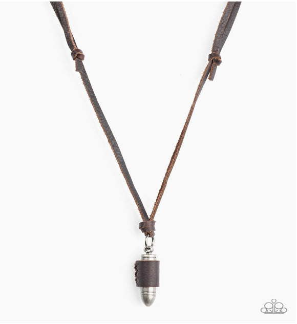 Boldly Bulletproof - Brown Paparazzi Necklace - Urban